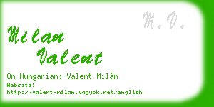 milan valent business card